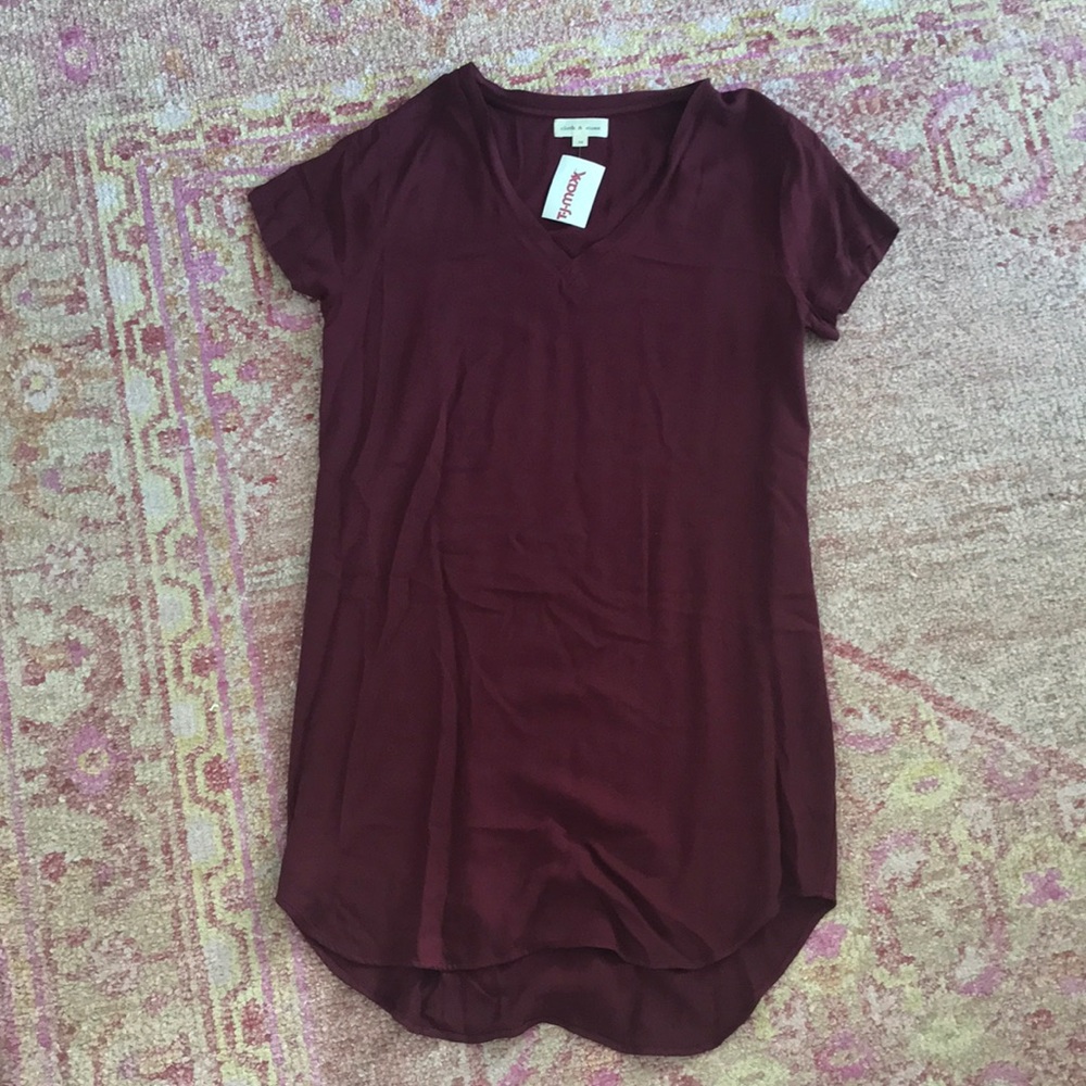 Cloth & Stone garnet dress.